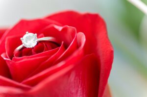 diamond in a rose flower